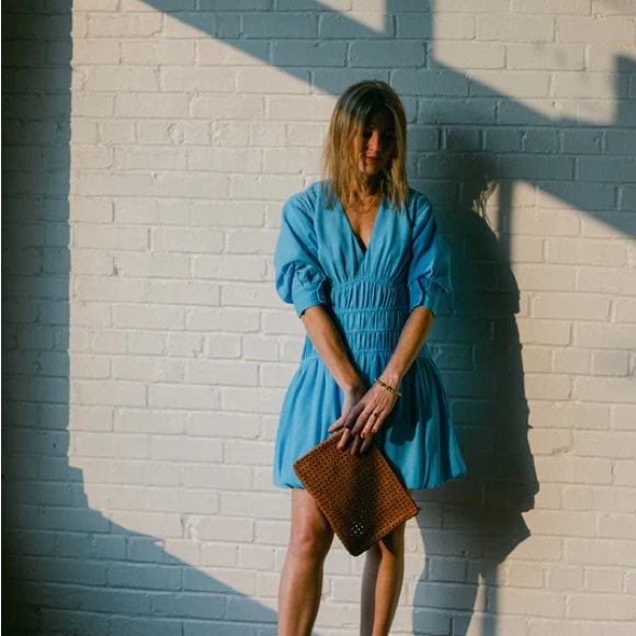 NEW Jonathan Simkhai Diem Gauze Bubble-Hem Minidress - Picture 2 of 9